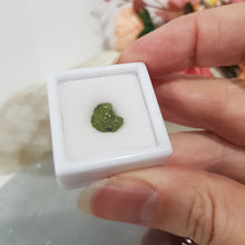 Load image into Gallery viewer, Peridot Crystal Gemstone Small Roughs / Specimen in display case 8mm / .70 carat (approx) 3 SUPER AFFORDABLE!
