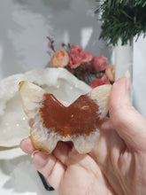Load image into Gallery viewer, Carnelian Butterfly Crystal Carving Stone on Stand 120mm
