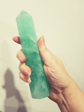 Load image into Gallery viewer, Fluorite Green Crystal Tower Stone 180mm LARGE 1 STUNNING BUT A TAD WOBBLY