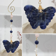 Load image into Gallery viewer, Butterfly-of-Love-and-Stability-Sodalite-Stone-Crystal-Energy-Enhancer-Suncatcher-Hanger-Ornament-Moonlight-Crystals-Australia