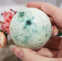 Load image into Gallery viewer, Green-Fluorite-Crystal-Sphere-Carving-Stone-Moonlight-Crystals-Australia