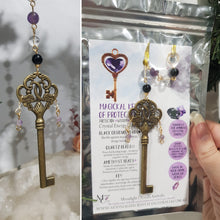 Load image into Gallery viewer, Magickal-Key-Of-Protection-Crystal-Energy-Enhancer-Stone-Suncatcher-Hanger-Ornament-Moonlight-