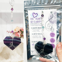 Load image into Gallery viewer, The-heart-of-clarity-fluorite-heart-crystal-energy-enhancer-hanger-ornament-sun catcher-moonlight-crystals-australia