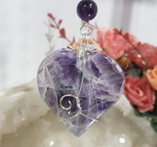Load image into Gallery viewer, The-heart-and-the-spirit-crystal-energy-enhancer-amethyst-stone-suncatcher-ornament-hanger