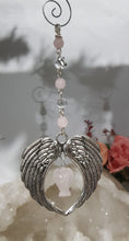 Load image into Gallery viewer, Memorial-Angel-Wings-Rose-Quartz-Crystal-Energy-Enhancer-Ornament-Suncatcher-Hanger-Moonlight-Crystals-Australia
