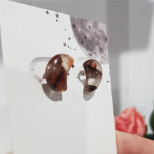 Load image into Gallery viewer, moon fire quartz stud earrings
