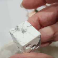 Load image into Gallery viewer, Die Dice Crystal Carving Howlite Stone 20mm 1 INCLUSIONS UNEVEN