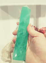 Load image into Gallery viewer, Fluorite Green Crystal Tower Stone 180mm LARGE 1 STUNNING BUT A TAD WOBBLY