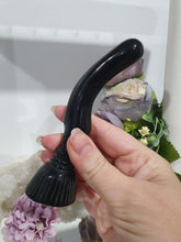Load image into Gallery viewer, Witches Broom Black Obsidian Crystal Carving Stone 130mm | Protection and Balance