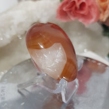 Load image into Gallery viewer, Carnelian Crystal Heart Carving on Stand Stone 40mm 15 CRACK