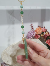 Load image into Gallery viewer, Crystal Energy Enhancer© Suncatcher Lucky Four-Leaf Clover Aventurine Clover Carving. Beaded with Aventurine, Amazonite and quartz. Brings Good Luck, Protection and Abundance