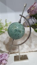 Load image into Gallery viewer, Moss Agate Sphere Crystal Carving on Planet Stand 55mm | Promotes Grounding & Connection to Earth 2
