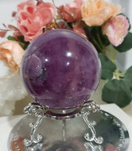 Load image into Gallery viewer, Purple-Fluorite-Crystal-Sphere-Carving-Stone-Moonlight-Crystals-Australia