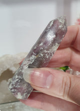 Load image into Gallery viewer, Pink Tourmaline in Quartz Crystal Point Tower Stone.
STONE OF SELF LOVE & COMPASSION
Lovely Pink Tourmaline in Quartz point tower. Lovely pockets of Pink Tourmaline.