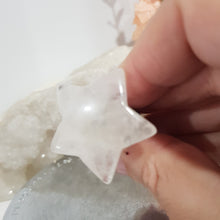 Load image into Gallery viewer, STAR Car Clip QUARTZ Crystal Carving Stone 30mm