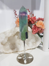 Load image into Gallery viewer, Fluorite-point-tower-on-stand-moonlight-crystals-australia