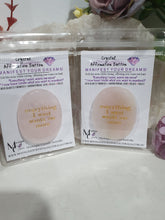 Load image into Gallery viewer, Rose Quartz Crystal Stone Affirmation Button. Everything I want wants me more. Manifest your wants and dreams as you hold the crystal. Promotes unconditional love, trust harmony and peace. Great gift idea