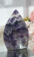 Load image into Gallery viewer, Amethyst Chevron Flame Tower Crystal Carving Stone
INSPIRES INTUITION AND SPIRITUALITY
Beautiful Amethyst Crystal Flame Tower Stone Carving.