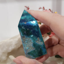 Load image into Gallery viewer, Blue-Titanium-Aura-Sphalerite-Crystal-Tower