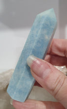 Load image into Gallery viewer, Trolleite Crystal Point Tower Stone.
THIS HAS A BROKEN TIP
INSPIRES MANIFESTATION AND SPIRITUAL GUIDANCE
Lovely Trolleite point tower. Has a broken tip