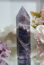 Load image into Gallery viewer, Amethyst Crystal Tower Point Stone. has broken tip.
INSPIRES INTUITION
Lovely Amethyst Crystal Point Tower. has a broken tip