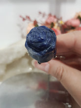 Load image into Gallery viewer, ROSE FLOWER Sodalite Crystal Carving Stone 150mm 1