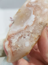 Load image into Gallery viewer, Pink Amethyst / Flower Agate Crystal Slab on Stand Stone 100mm 13