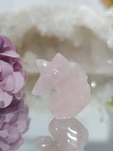Load image into Gallery viewer, MINI Unicorn Rose Quartz Crystal Carving Stone
INSPIRES UNCONDITIONAL LOVE AND HARMONY
Gorgeous cute MINI Unicorn Rose Quartz Crystal Carving.
