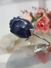 Load image into Gallery viewer, ROSE FLOWER Sodalite Crystal Carving Stone 150mm 1