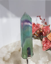 Load image into Gallery viewer, Fluorite point / tower on stand Crystal Carving Stone 280mm