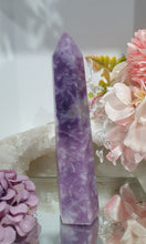 Load image into Gallery viewer, Lepidolite Crystal Tower Stone . Discounted as he is a big wobbly
STONE OF TRANSITION
Beautiful Lepidolite Tower stone. this is lovely but shes a tad wobbly.