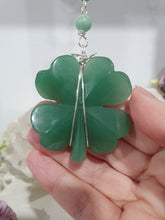 Load image into Gallery viewer, LUCKY FOUR-LEAF CLOVER BLESSINGS Aventurine Crystal Carving Silver Stone Crystal Energy Enhancer© / Hanger / Ornament / Suncatchers
GOOD FORTUNE | HOPE | MAGIC | PROTECTION
A four-leaf clover Symbolises good luck and abundance. It is believed if you hold a four-leaf clover you will gain the ability to see fairies and leprechauns and find their treasures.
Beautiful Aventurine four-leaf clover crystal carving beaded with Amazonite, Aventurine and Quartz. Wire wrapped in Silver