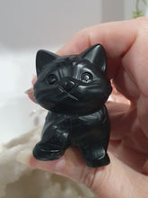 Load image into Gallery viewer, Black Obsidian Stalking Cat Animal Crystal Carving Stone
Inspires Protection and balance