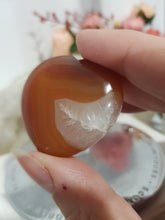 Load image into Gallery viewer, Carnelian Crystal Heart Carving on Stand Stone 40mm 15 CRACK