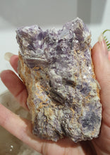 Load image into Gallery viewer, Lepidolite Raw Specimen Crystal Stone .
STONE OF TRANSITION
Beautiful Lepidolite raw crystal specimen stone. this is stunning. crystals embedded in stone so so lovely.