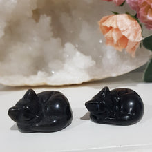 Load image into Gallery viewer, cat-sleeping-crystal-carving-stone-black-obsidian-moonlight-crystals-australia-online-store-melbourne-australia