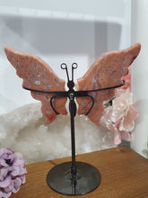 Load image into Gallery viewer, Pink Agate Butterfly Wings Crystal Carving on Stand.
Inspires Strength and Self Confidence
Beautiful Pink Agate Stone Butterfly Wings Crystal Carving on stand.