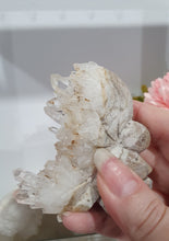 Load image into Gallery viewer, Fairy Quartz Cluster Crystal Carving Stone . Discounted as she is slightly bent
Inspires Magick, Purity & Spirituality
Stunning Quartz Crystal cluster fairy with gorgeous quartz crystal teeth. She is discounted as slightly bent at top