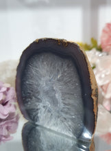 Load image into Gallery viewer, Agate Geode Polished Crystal Stone
SOOTHES AND GROUNDS
Beautiful polished Agate Geode Crystal with lovely druzy!.