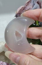 Load image into Gallery viewer, Moon Agate Crystal Carving Stone on stand 50mm | Inspires Light, Growth & Friendship