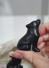 Load image into Gallery viewer, Wolf Black Obsidian Crystal Carving Stone.
Protection and Balance
Beautiful polished Black Obsidian Wolf Crystal Carving Stone. Inspires Protection and Balance