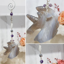 Load image into Gallery viewer, Magical-Unicorn-crystal-energy-enhancer-Agate-stone-suncatcher-ornament-hanger