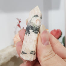 Load image into Gallery viewer, Pink Zebra Agate Crystal Point Tower Stone 65mm 11