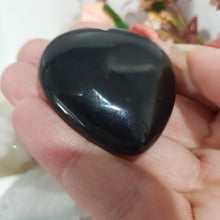 Load image into Gallery viewer, Heart Black Agate Crystal Carving on Stand Stone 40mm 9