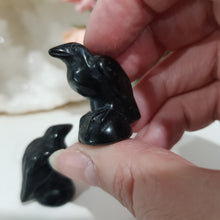 Load image into Gallery viewer, raven-crow-crystal-carving-stone-black-obsidian-moonlight-crystals-australia-online-store-melbourne-australia