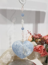Load image into Gallery viewer, THE HEART OF CONNECTION - ANGELIC CONNECTION | LOVE | SPIRITUALITY - Heart Celestite Stone Crystal Energy Enhancer© / Hanger / Ornament / Sun Catcher 200mm