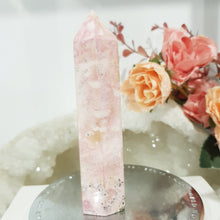 Load image into Gallery viewer, rhodochrosite-crystal-tower-stone-point-inclusions
