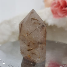 Load image into Gallery viewer, Golden Rutile in Quartz Crystal Point Stone 40mm 3 STUNNING!