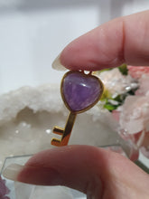 Load image into Gallery viewer, Amethyst Crystal Key and Lock Stone
INSPIRES INTUITION AND SPIRITUALITY
Beautiful Amethyst Crystal Key and Lock. Super Cute!