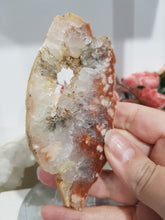 Load image into Gallery viewer, Pink Amethyst / Flower Agate Crystal Slab on Stand Stone 100mm 12
